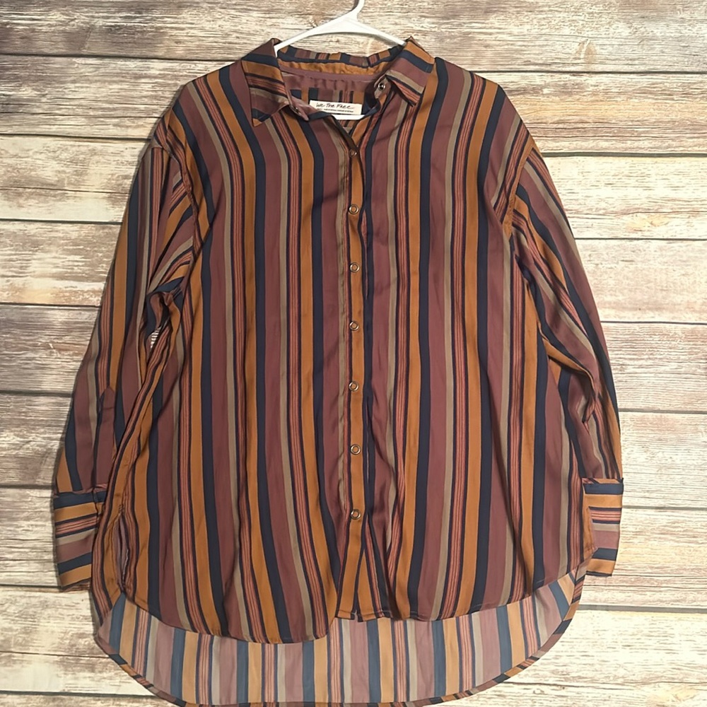 We The Free/ Free People Striped oversized Shirt
